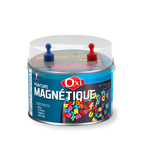 Oxi Magnetique magnetisk maling. Vandbaseret. lugtfri, mørkegrå maling, perfekt til opslagstavle til hjemmet eller kontoret.